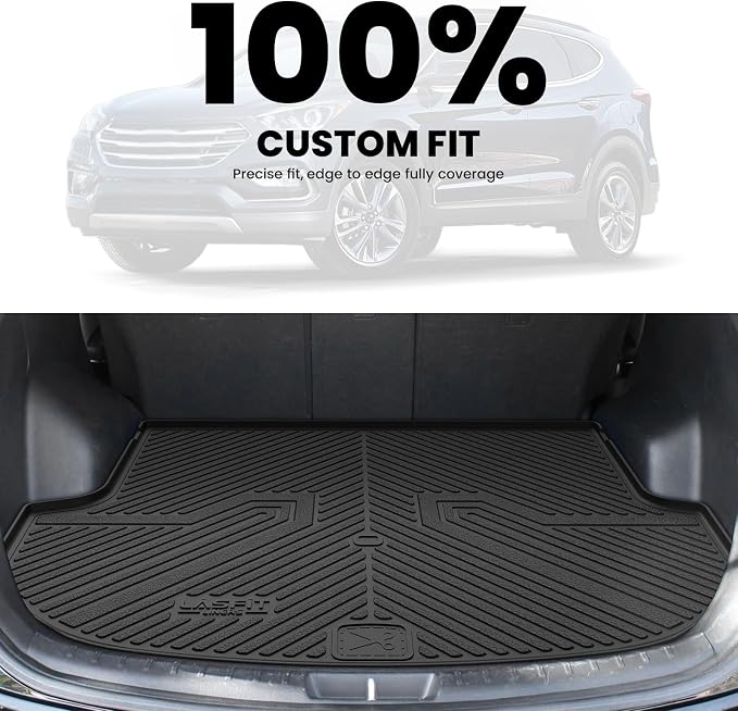 LASFIT Floor Mats & Trunk Mat for Mazda CX30 2020-2026 All Weather TPE Custom Fit 2026 2025 2024 2023 2022 2021 2020 Floor Liners Car Mats Accessories, 1st & 2nd Row & Cargo Mats, Black