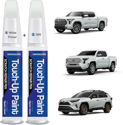 Wind Chill Pearl (089) Touchup Paint Compatible with Toyota, 2-in-1 Scratch Repair Pen Exact Color Match, Car Scratch Repair Pen