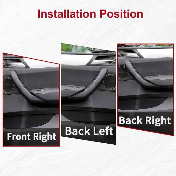 1PCS Carbon Fiber Pattern Passenger Side Door Pull Handle Covers Compatible with X3 F25 2010-2016 X4 F26 2014-2017 Right Handle Interior Pull Handle