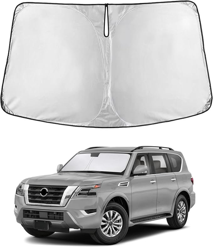 EcoNour Windshield Sunshade Compatible for Nissan Armada 2017-2022 2023 2024, Sun Visor for Front Windshield & Window Sun Shade Cover, UV Heat Blocker & Protector, Car Accessories