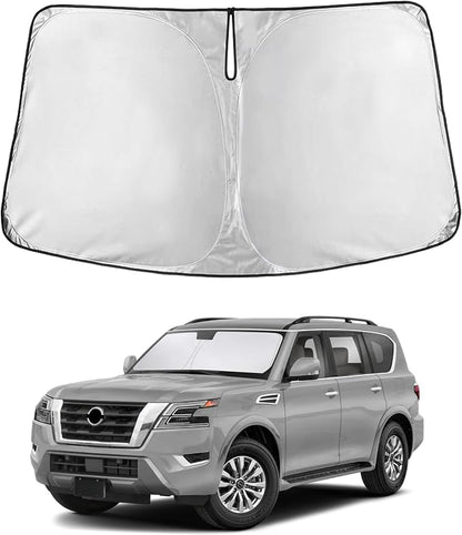EcoNour Windshield Sunshade Compatible for Nissan Armada 2017-2022 2023 2024, Sun Visor for Front Windshield & Window Sun Shade Cover, UV Heat Blocker & Protector, Car Accessories