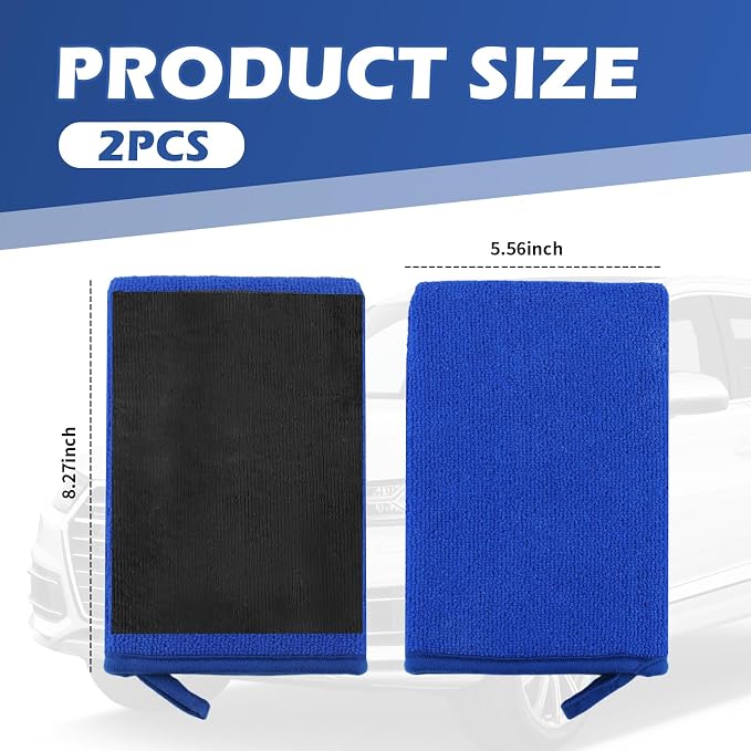 2PCS Car Clay Mitt Auto Detailing,Soft Clay Bar Mitt for Cleaning Car Surfaces,Anti-Scratch Cars Accessories Clays Mitts for Cars Detailings to Replace Traditional Clays Bar