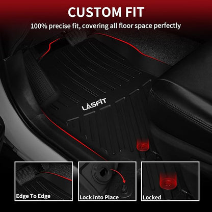 LASFIT Floor Mats for Toyota RAV4 2013-2018(Not Fit Hybrid) All Weather TPE Mats Custom Fit Floor Liner for Toyota RAV 4 LE/XLE/SE/Limited/Adventure Front and Rear 2 Row Car Mats,Black