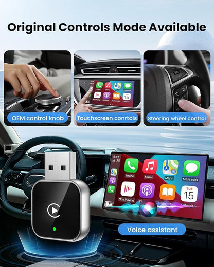 Wireless CarPlay Adapter for iPhone Wired Carplay to Wireless，Mini USB Design for Cars Automatic Connection 5.4WIFI Plug &Play for 2016+ Car