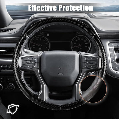 Aimato Customized Steering Wheel Cover for Chevy Silverado 1500 2019-2026/2500 3500 2020-2026/Blazer 2019-2025/Suburban Tahoe 2021-2024,Thin,Anti-Slip,Scratch-Resistant Car Accessory for Chevrolet