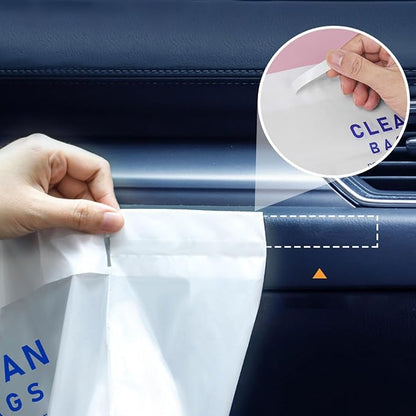 Disposable Cars Trash Bags Standable 60 Pack Car Garbage Bag Self Adhesive travel trash bag for Cars Kitchens Bedrooms Offices Travel and Camping Open Top Cleaning Bags (10.1 * 2.3 * 7.6 in) (60)