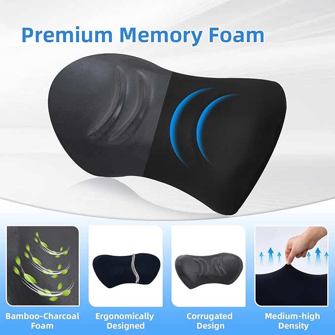 Lumbar Support Pillow for Office Chair - Lumbar Pillow for Car - Ergonomic Lumbar Support Pillow for Car Back Support Cushion