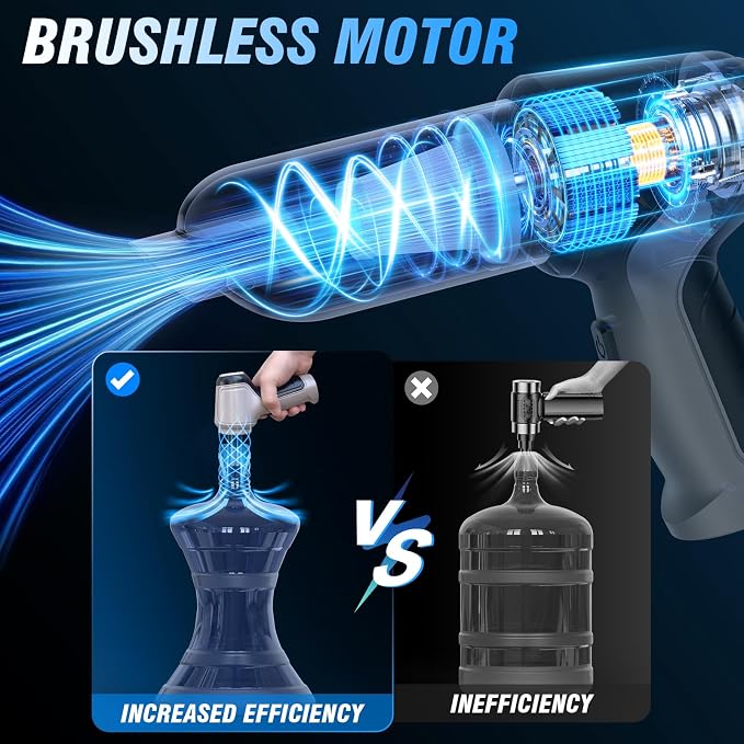 Handheld Car Vacuum Cleaner Cordless 15000Pa Wet/Dry 120W High Power with Complete Accessory Kit for Cars, Pet Hair, Home & Office Black