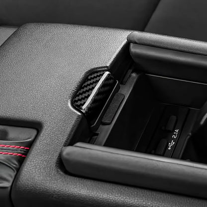 AIRSPEED Hard Carbon Fiber for Subaru BRZ Toyota GR86 2021 2022 2023 2024 2025 Car Armrest Box Button Cover Center Console Interior Trim Accessories, Black
