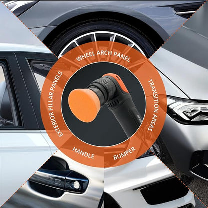 SPTA PRO Orange Heavy-Cut Mini Polishing Foam Pad, 5Pcs 2inch/50mm Sponge Polishing Buffing Pads, Car Foam Detail Polishing Pad Kit for Car Detail Polishing, Small Area Polishing -FF201-5
