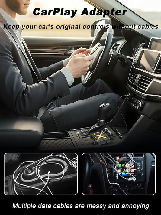 Wireless CarPlay Adapter for Apple iPhone - Bluetooth 5.3 Plug & Play, No Latency, Auto Reconnect, Compatible with 2016+ Factory Wired CarPlay Cars & iOS10+