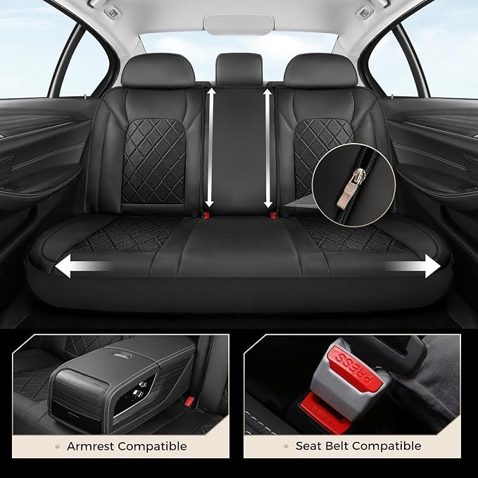 Coverado Car Seat Covers, Seat Covers Full Set, 5 Seats Automotive Seat Cover, Mesh Breathable Seat Protectors, Universal Fit for Most Cars