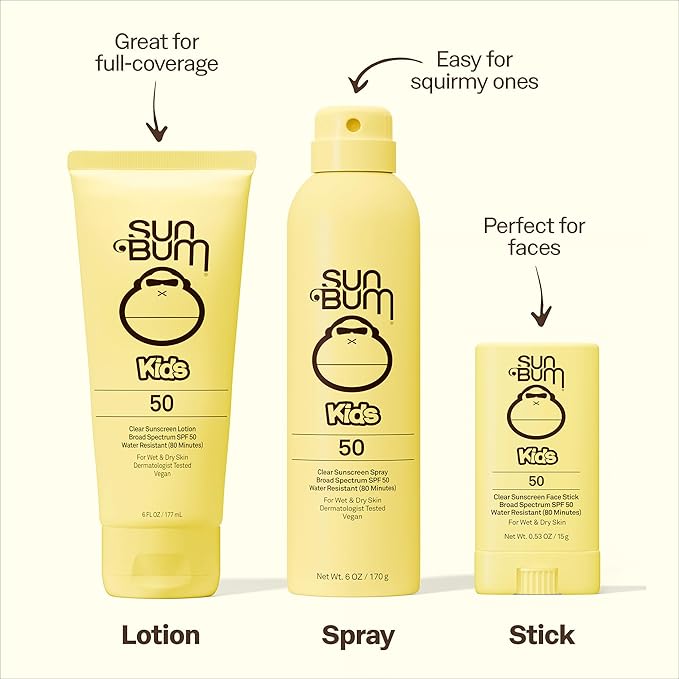 Sun Bum Kids SPF 50 Clear Sunscreen Face Stick | Wet or Dry Application | Hawaii 104 Act Compliant (Octinoxate & Oxybenzone Free) Broad Spectrum UVA/UVB Sunscreen | 0.53 oz (Pack of 2)