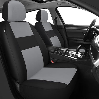 VarCozy Seat Covers for Car Front Pair, Breathable Cloth Front Car Seat Covers, Universal Cloth Seat Covers for SUV Sedan Van, Automotive Interior Covers, Airbag Compatible