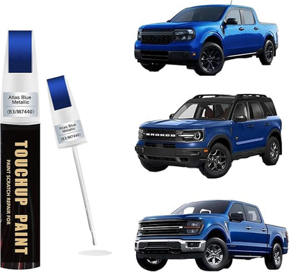 Atlas Blue Metallic(B3/M7440) Car Paint Touch Up Pen Compatible with Ford,2-In-1 Color Accurate Touch Up Car Scratch Repair Paint Exact Match Ford Series Automotive Scratch Remover for Nicks&Chips Repair