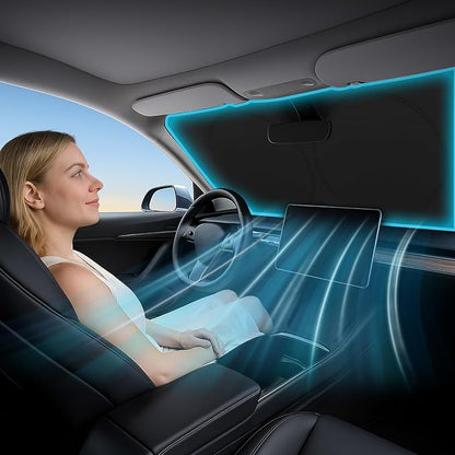 Magnelex Car Windshield Sunshade – Double-Layer Design for 2X Heat Blocking, Blocks UV Rays, Foldable Sun Shade for Cars, Trucks & SUVs, Keeps Interior Cooler, Medium (59 x 31 in)