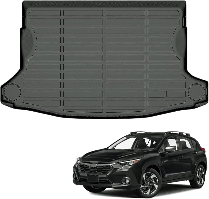 All Weather Cargo Mat Fit for Subaru Crosstrek(Not Hybrid) 2024 2025 2026 & Subaru Impreza 2024-2026 TPE Rubber Cargo Liner Accessories All Season Guard Odorless Anti-Slip Trunk Tray Black