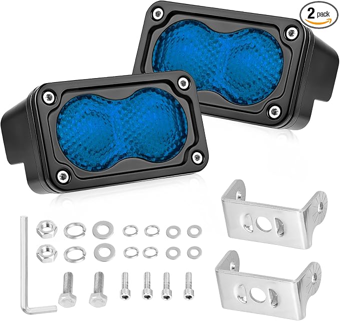 Blue LED Pods, AKD Part 3" 40W Diffused CREE LED Pod Lights Blue Boat Light Bars Fishing Chase Emergency Safety Signal Trailer Lights for Boat Truck Pickup Tractor Van UTV