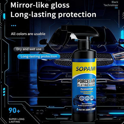 SOPAMI 3-Pack （500ml/16.91Ounces）Advanced Car Coating Spray, Quick-Acting Polish & Wax for Scratch Removal, Waterless Wash, and Glass Oil Film Cleaning