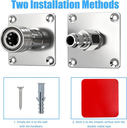 Fasmov 4 Pack Foam Cannon Holder, Pressure Washer Holder, 1/4" Quick Connect Automatic Foam Cannon Mount, Stainless Steel Pressure Washer Nozzle Tip Holder, Pressure Washer Accessories Storage Rack
