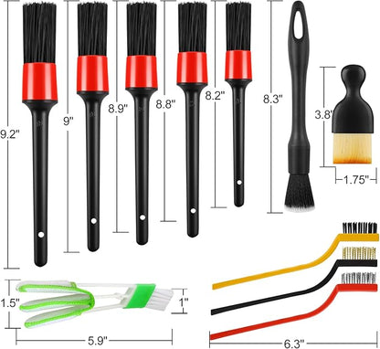 REGUICORP 13PCS Car Detailing Brush Set, Car Detailing Brush Kit, Ultra No Soft Scratch Detailing Brush, Car Cleaning Brushes for Interior or Exterior - Professional Dusting Cleaning Supplies