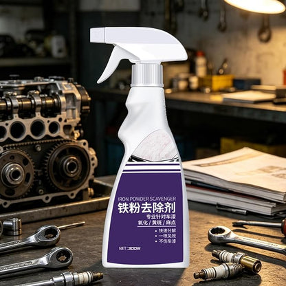 Car Iron Remover, Tire Iron Powder Cleaner, 300ml Fast Acting Universal Gentle Detailing Formula Design, Minimal Utility Style Build, Use for Chrome Trim Exhaust Pipes