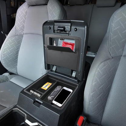 2PCS Centre Console Organizer Tray for Toyota 2024 2025 Tacoma(4th Gen) Accessories Armrest Storage Box and Hidden Storage Box Secret Compartment