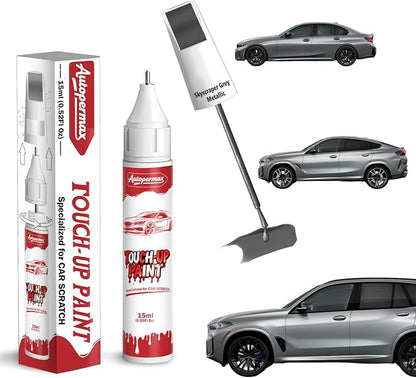 C4W/C54 Skyscraper Grey Metallic Car Touch Up Paint for BMW, Color Accurate Two-In-One Car Paint Scratch Repair Pen, Professional Scratch Remover for Vehicles Chips and Nicks Scuff