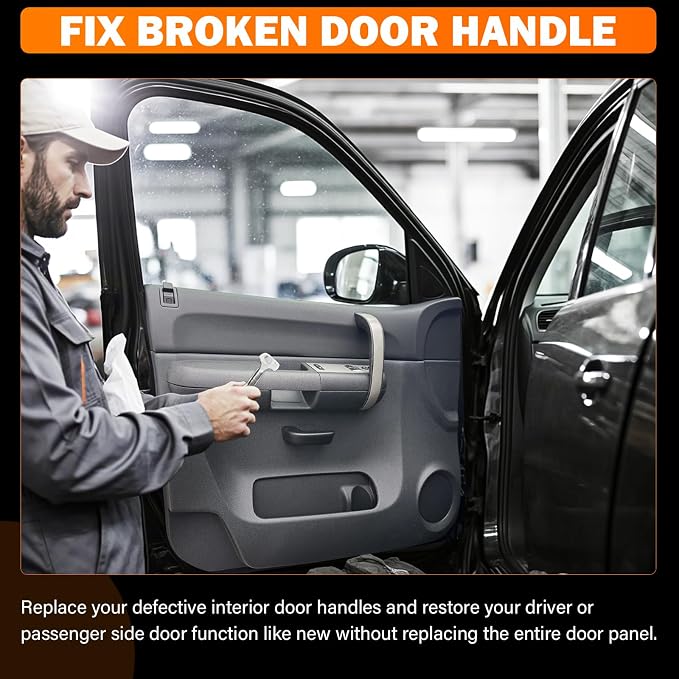 Interior Door Handles Left Right Front Rear Side Replaces 20833606 20833602 | Compatible with 2007-2013 Chevy Silverado Tahoe Suburban Avalanche GMC Sierra Yukon 1500 2500 3500 HD