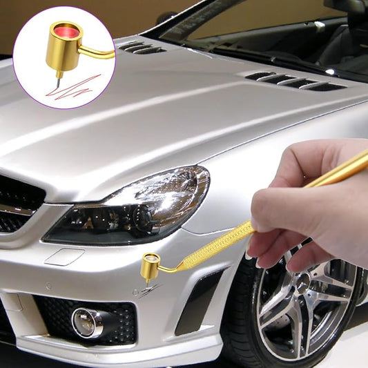 2Pcs Fine Line Fluid Writer Paint Applicator Pens with 0.5mm and 0.7mm Stem Tips for Wells, Drawing, Lettering Precision Automotive Paint Touch Up Rock Chip Scratch Repair with Cleaning Tool
