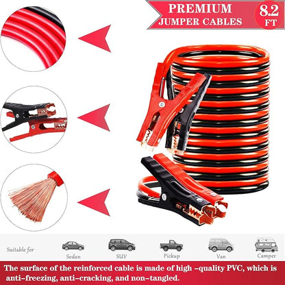 LIANXIN Roadside Emergency Car Kit, Safety Car Kit,with Jumper Cables Emergency kit | Emergency Roadside Kit for Car Warning Triangle,Folding Shovel, Safety Hammer, Tow Rope, Breakdowns fo Emergency Kit Car
