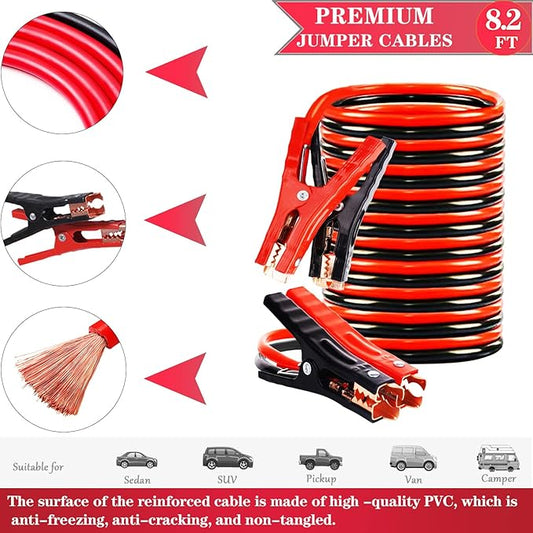 LIANXIN Roadside Emergency Car Kit, Safety Car Kit,with Jumper Cables Emergency kit | Emergency Roadside Kit for Car Warning Triangle,Folding Shovel, Safety Hammer, Tow Rope, Breakdowns fo Emergency Kit Car