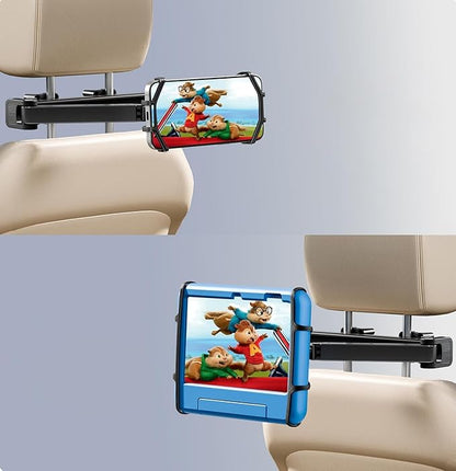 FANGOR Tablet Holder for Car - [3 in 1 Adjustable Extension Arm] Upgraded iPad Holder for car Backseat with Holding Net, Road Trip Essentials for Kids, for 4.7-13" iPad Pro, Air, Mini, Fire HD, Phone