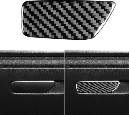 Real Premium Carbon Fiber Sticker Compatible with Audi A3 S3 RS3 8V 2013 2014 2015 2016 2017 2018 2019 Car Glove Box Storage Box Handle Switch Decor Trim Auto Interior Accessories Style B Black