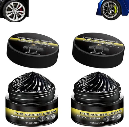 Tyre Nourish Cream, Tire Wax, Restores Black Gloss, Tire Shine, Tire Wax for Ultimate Wheel Protection, 2026 New Tyre Nourish Cream Maintain Luster, Long-Lasting Tire Shine Gelfor for Car Tires (2pcs)