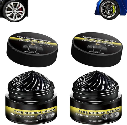 Tyre Nourish Cream, Tire Wax, Restores Black Gloss, Tire Shine, Tire Wax for Ultimate Wheel Protection, 2026 New Tyre Nourish Cream Maintain Luster, Long-Lasting Tire Shine Gelfor for Car Tires (2pcs)