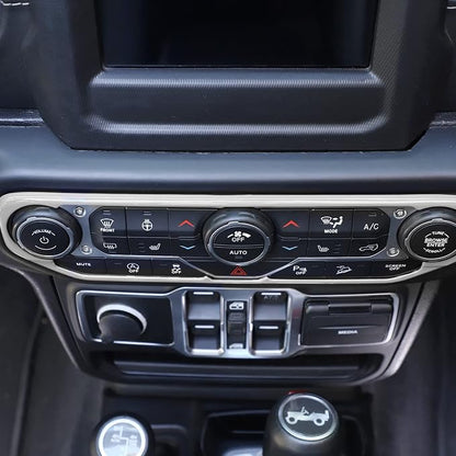 RT-TCZ Air Conditioning Dashboard Center Console Control Trim Panel Cover Interior Accessories Decoration Trim Kit for 2018-2022 Jeep Wrangler JL JLU & Jeep Gladiator JT (White)