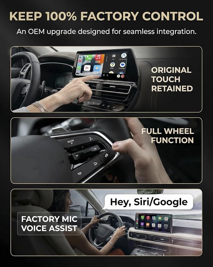 Wireless CarPlay Adapter,Car Play Wireless Adapter, 2-in-1 CarPlay Car Adapter Dongle, Convert Factory Wired Apple CarPlay to Wireless, Ultra-Mini Plug & Play, Includes USB C & USB-A