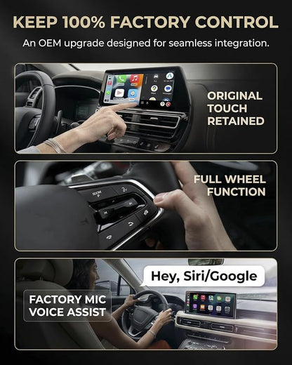 Wireless CarPlay Adapter,Car Play Wireless Adapter, 2-in-1 CarPlay Car Adapter Dongle, Convert Factory Wired Apple CarPlay to Wireless, Ultra-Mini Plug & Play, Includes USB C & USB-A