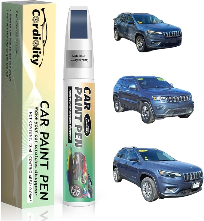 Car Touch Up Paint Slate Blue Pearl(PBF/TBF) for Jeep, Color Accurate Car Scratch Repair Remover Pen Fix Auto Paint Chips and Nicks