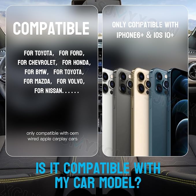 Compatible with 2017 2018 2019 2020 2021 2022 2023 2024 Ford F150 CarPlay Adapter,USB Dongle Plug & Play Dongle Converts,Compatible with CarPlay & Android Auto