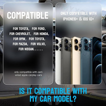 Compatible with 2017 2018 2019 2020 2021 2022 2023 2024 Ford F150 CarPlay Adapter,USB Dongle Plug & Play Dongle Converts,Compatible with CarPlay & Android Auto