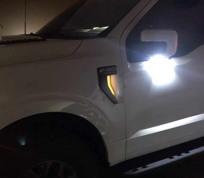 iJDMTOY Amber Yellow LED Background Illumination Lighting Kit Compatible with 2021-up Ford F150 Side Fender Emblem