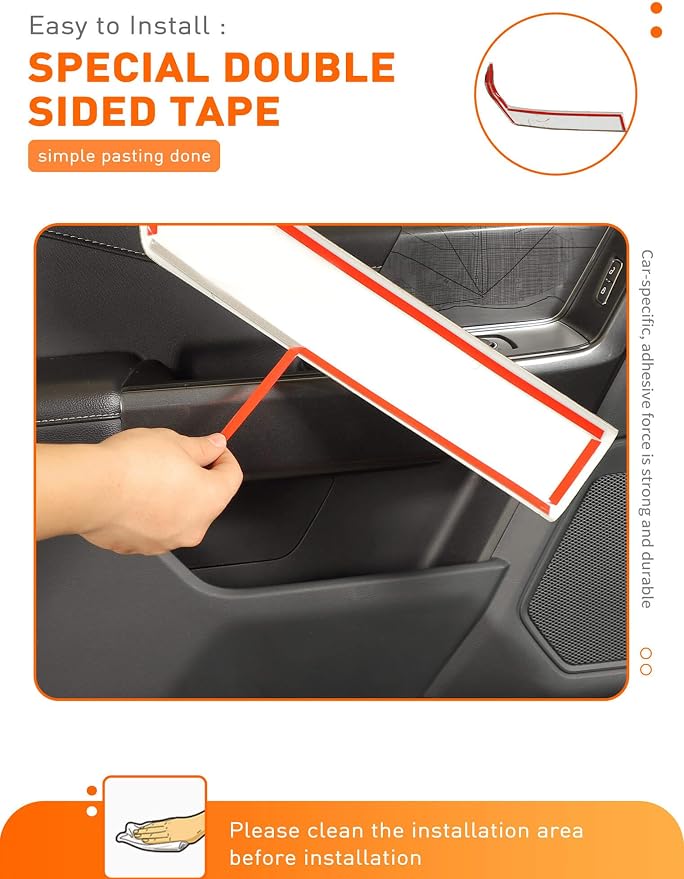 Savadicar Wood Grain Interior Accessories - Front Door Handles Trim Cover for Ford F150 (2021-present) - Premium Texture Interior Decor Upgrade Kit, 2-Piece Set
