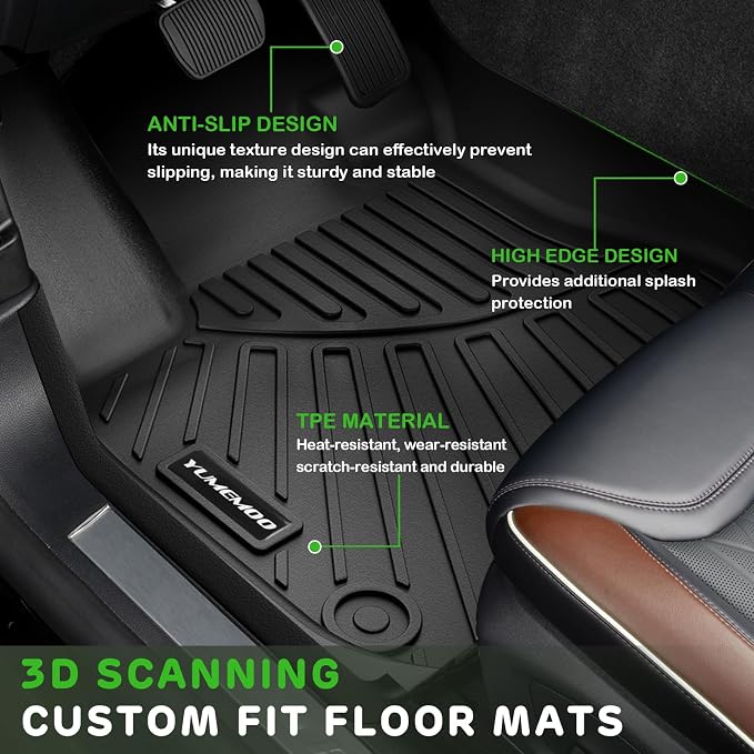 Floor Mats for 2011-2016 Hyundai Elantra Upgrade Trunk Mat All Weather TPE Floor Liners Fit for Hyundai Elantra 1st & 2nd Row and Cargo Liner Anti-Slip Full Set Car Mats(Not Fit GT or Touring Models)