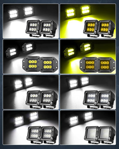 LED Pod Lights, Nirider 2PCS 120W 3 Inch CREE Fog Lights LED Cube Light Off Road Light Pods Spot Light Bars for Truck Car SXS UTV ATV Tractor Boat
