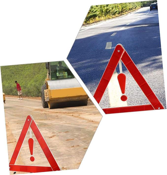 4pcs Car Safety Triangle Warning Sign Kit Portable Reflective Roadside Alert for Vehicles Sturdy and Wind-Resistant for Road Construction and Vehicle Maintenance