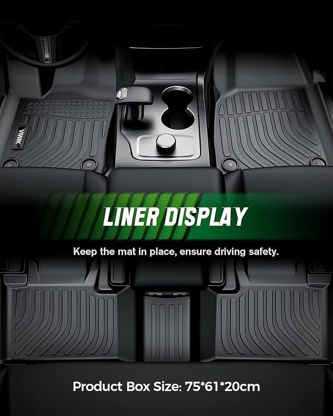 VIWIK Floor Mats Fit for Nissan Pathfinder 7 Seat 2013-2020 / QX60/ 2013 JX35 2014-2020, Car Mats All Weather Custom Floor Liners Full Set Include 1st 2nd 3rd Row, Automotive Floor Mats TPE Black