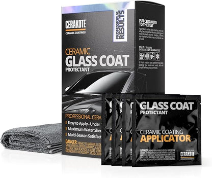 CERAKOTE® Ceramic Glass Coat Protectant - Hydrophobic Automotive Rain Repellant, Long-Lasting and Durable Ceramic Coating, Quick and Easy Application