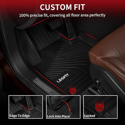 LASFIT Floor Mats & Cargo Mat for Volvo XC60 (2018-2026),XC60 All Weather Floor Liner TPE Custom Fit 1st & 2nd Row Car Mats and Floor Mats for XC60 Automotive Accessories(Not Fit PHEV (T8 Models))